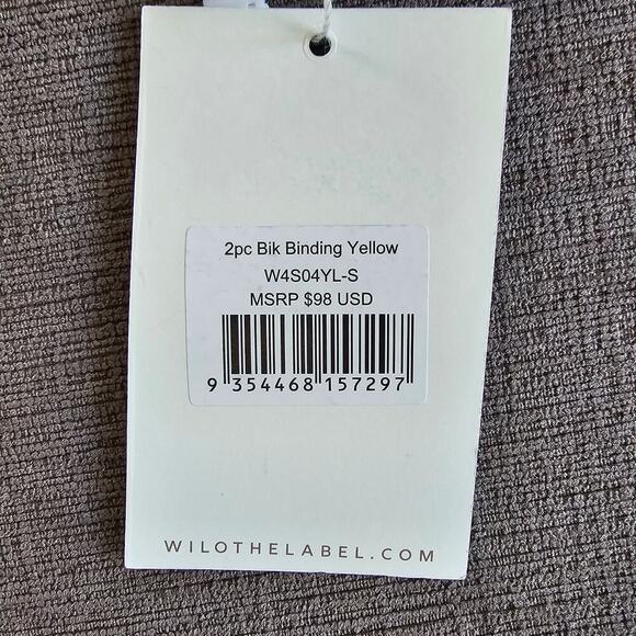 NWT Wilo The Label Women's Butter Yellow 2 Piece Bikini Swimsuit Set Size Small - Picture 8 of 8